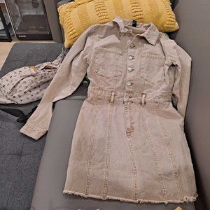 NWOT Button Up Twill Mini Dress